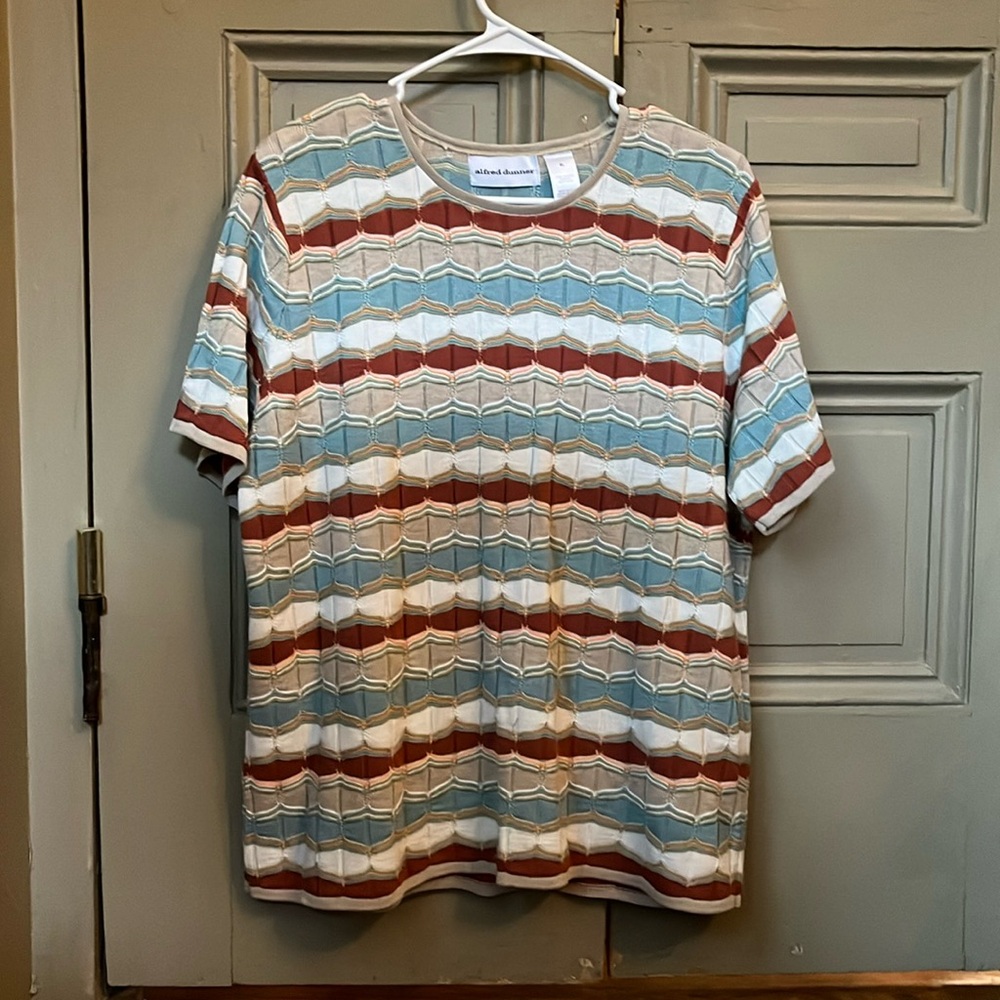 XL Alfred Dunner multi color sweater short sleeves pattern